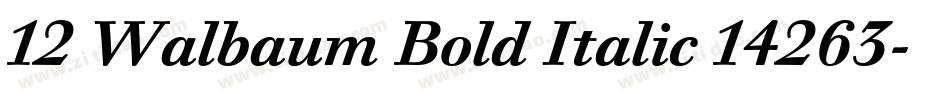 12 Walbaum Bold Italic 14263字体转换